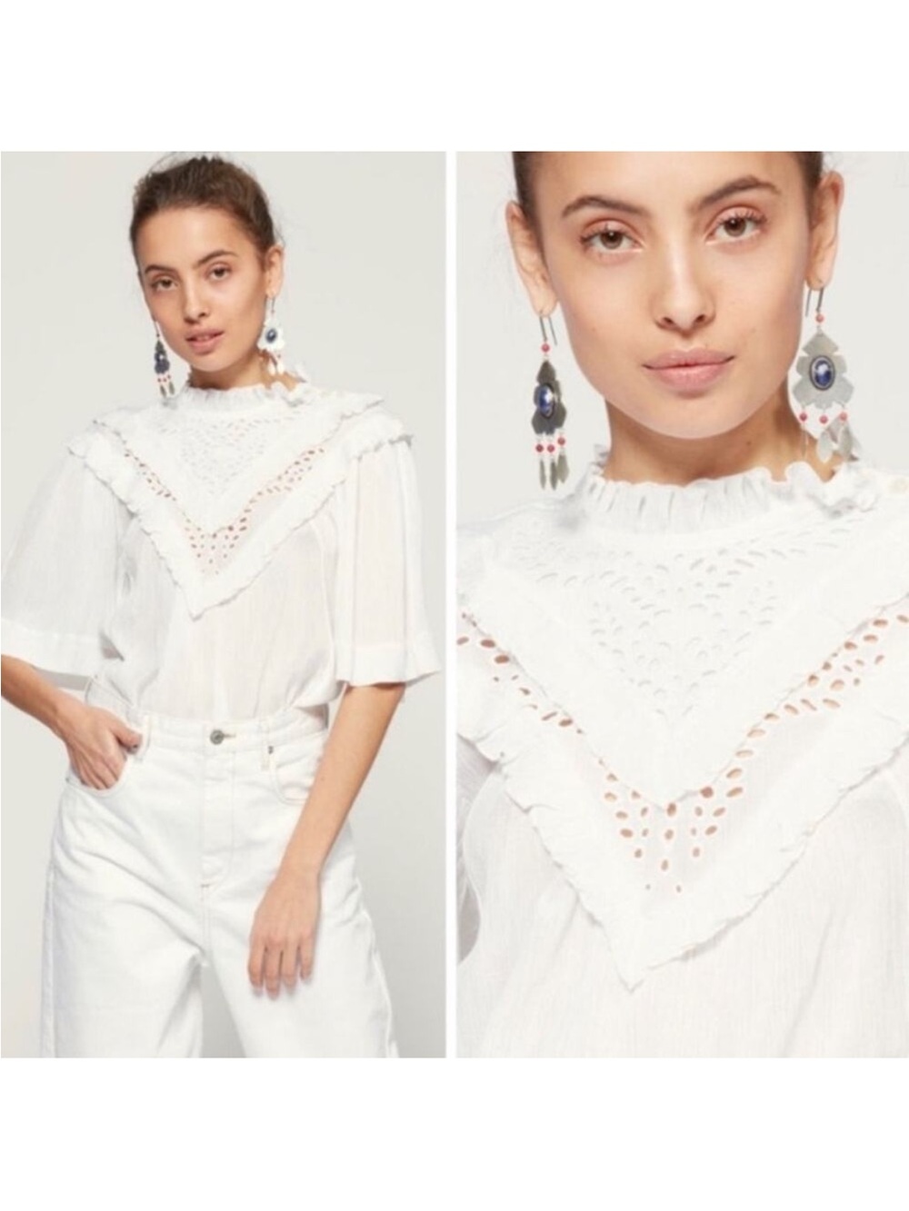 Isabel Marant white Idoa top s34